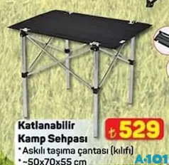 KATLANABİLİR KAMP SEHPASI 50X70X55 CM